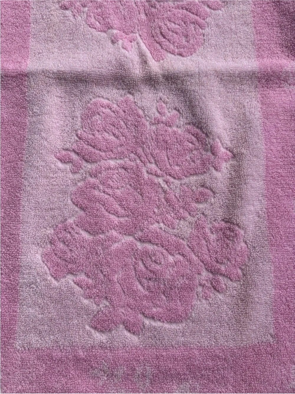 Vtg Rose Pink Cottage Core Granny Core Hand Towel